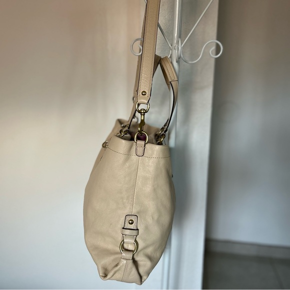 Coach Ashley Carryall F15513 Convertible Satchel Shoulder Bag Purse Ivory Cream - Picture 3 of 14